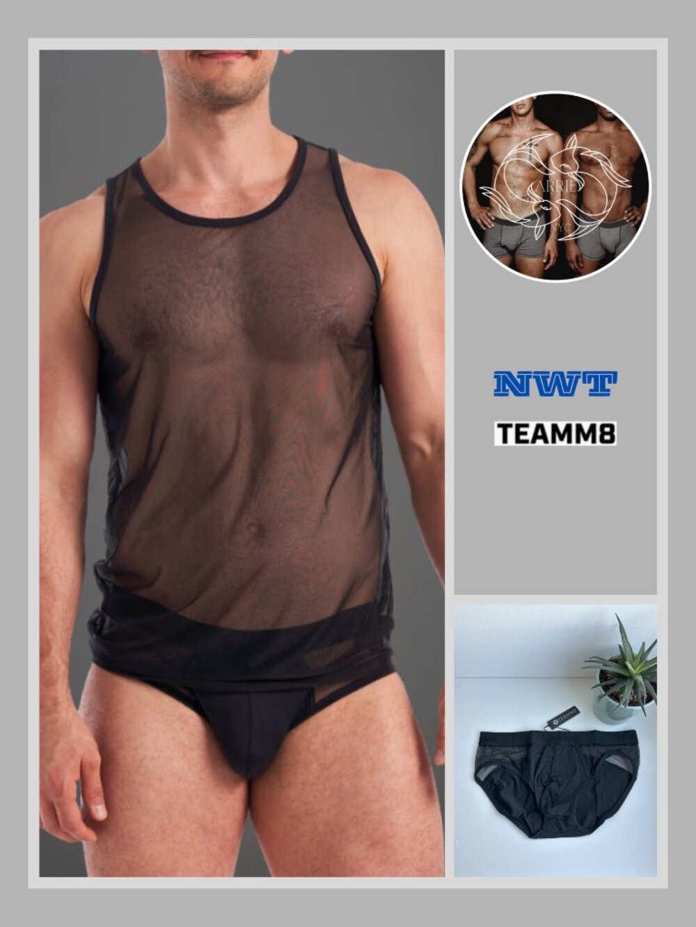 Teamm8 - Score Sheer Tank and Brief Set - Black (M) - PRICE FIRM